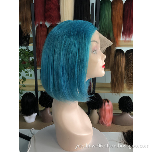 Wholesale factory blunt cut bob wig cheap price human hair short bob wig Virgin Brazilian  Human Hair lace front Wig